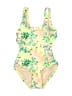 Art Class Floral Yellow One Piece Swimsuit Size 4 - 5 - photo 1