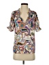 Jade 100% Polyester Paisley Ivory Short Sleeve Blouse Size XS - photo 1