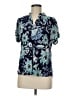 Amana Floral Blue Short Sleeve Blouse Size M - photo 1