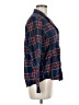 Petite Plume Plaid Blue Long Sleeve Button-Down Shirt Size M - photo 4