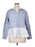 Free Assembly 100% Cotton Blue Long Sleeve Blouse Size XL - photo 1
