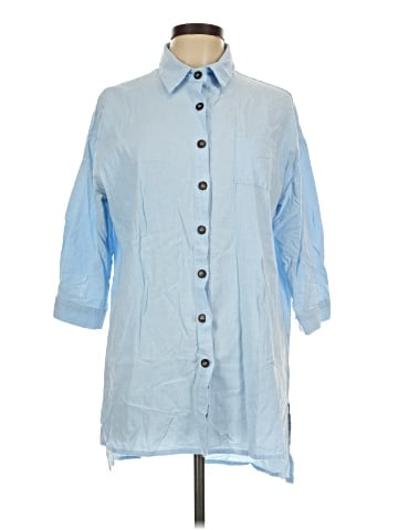 Zeagoo 3/4 Sleeve Button-Down Shirt (view 1)