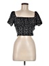 Shein Black Short Sleeve Top Size 6 - photo 1