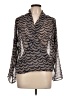 Bar III 100% Polyester Silver Long Sleeve Blouse Size L - photo 1
