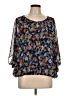 Eclair 100% Polyester Blue 3/4 Sleeve Blouse Size L - photo 1