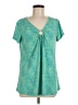 Susan Graver Teal Short Sleeve Blouse Size M (petite) - photo 1