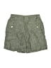 Athleta 100% Linen Chevron-herringbone Green Cargo Shorts Size 4 - photo 1