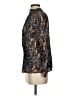 Hinge 100% Viscose Paisley Black Long Sleeve Blouse Size XS - photo 5