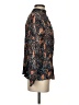 Hinge 100% Viscose Paisley Black Long Sleeve Blouse Size XS - photo 4