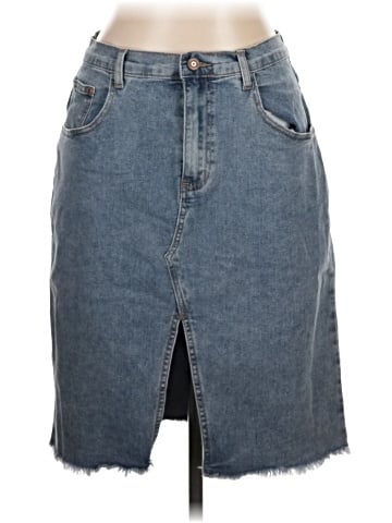 Happily Grey Denim Skirt (view 1)