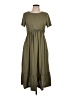 Assorted Brands Solid Green Casual Dress Size L - photo 1