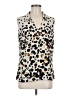 CAbi 100% Polyester Animal Print Ivory Sleeveless Blouse Size M - photo 1