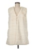 Echo 100% Polyester Ivory Faux Fur Vest Size Med - Lg - photo 1