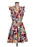THML 100% Polyester Print Yellow Casual Dress Size S - photo 1