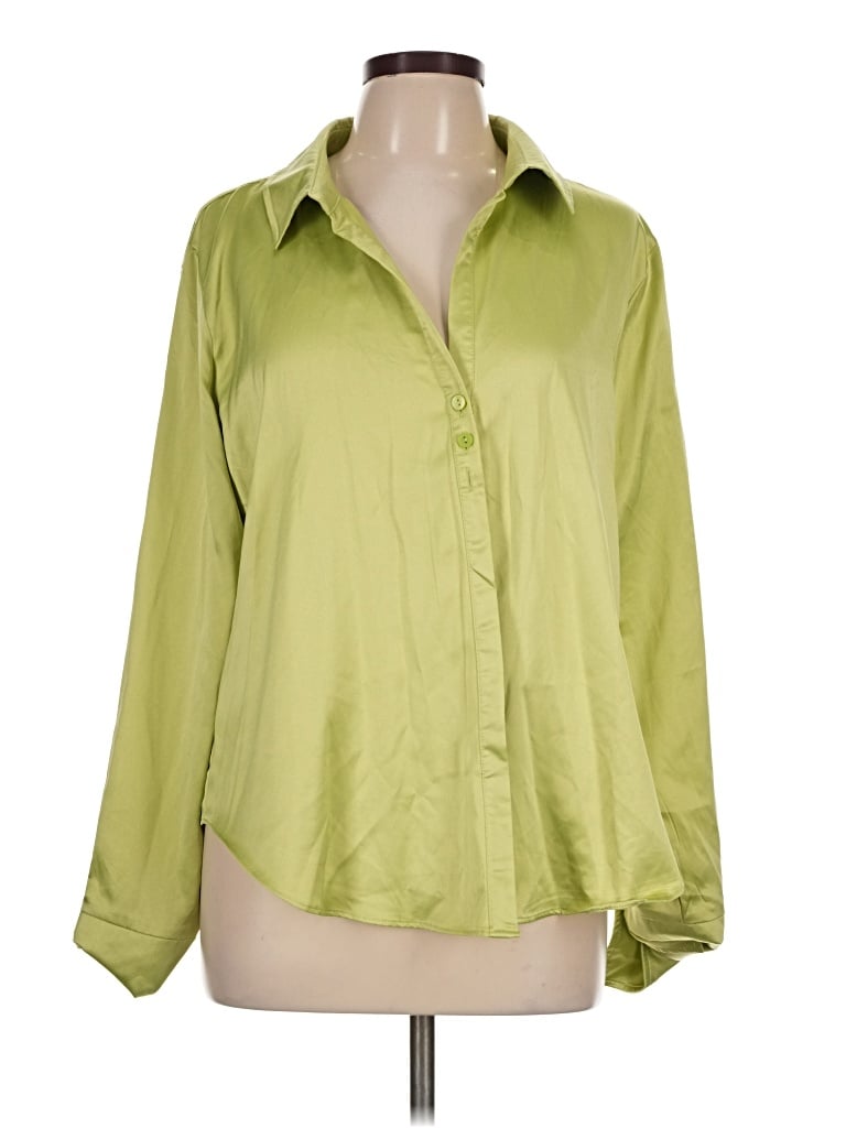Pre-owned Wild Fable Long Sleeve Blouse In Green