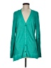 LOGO Teal Long Sleeve Blouse Size M - photo 1