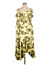 DKNY 100% Polyester Tropical Yellow Cocktail Dress Size 16 - photo 1