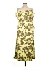 DKNY 100% Polyester Tropical Yellow Cocktail Dress Size 16 - photo 2