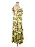 DKNY 100% Polyester Tropical Yellow Cocktail Dress Size 16 - photo 4