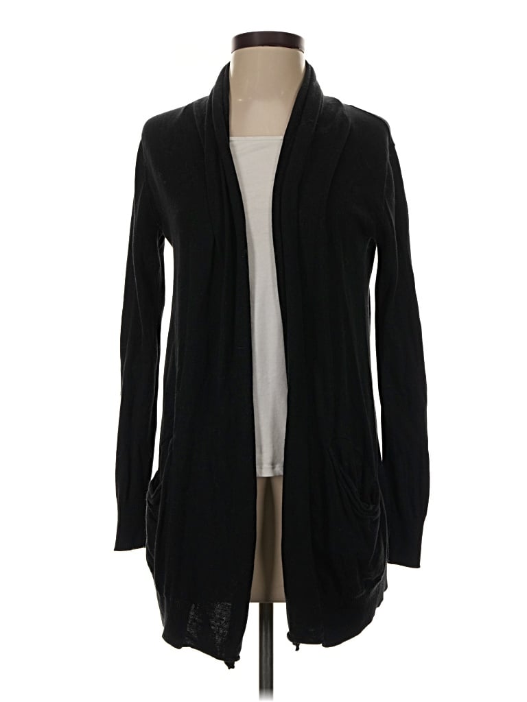 Pre-owned Wilfred Silk Cardigan Sweater In Black