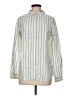 Sigrid Olsen 100% Linen Stripes Ivory Long Sleeve Button-Down Shirt Size M - photo 1