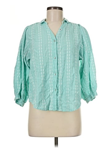 LC Lauren Conrad 3/4 Sleeve Button-Down Shirt (view 1)