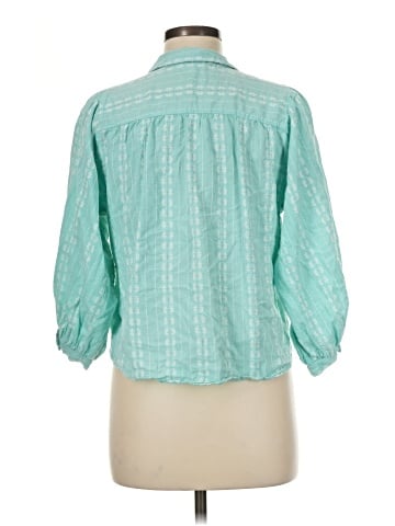 LC Lauren Conrad 3/4 Sleeve Button-Down Shirt (view 2)