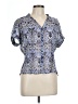 Violet & Claire 100% Polyester Paisley Blue Short Sleeve Blouse Size L - photo 1