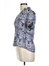 Violet & Claire 100% Polyester Paisley Blue Short Sleeve Blouse Size L - photo 5