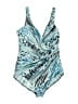 Miraclesuit Print Blue One Piece Swimsuit Size 10 - photo 1