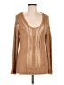 Selfie Leslie 100% Acrylic Tan Pullover Sweater Size L - photo 1