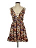 Unbranded Floral Brown Casual Dress Size P (estimated, petite) - photo 1