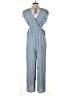 Blue Rain Chevron-herringbone Blue Jumpsuit Size M - photo 2