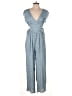 Blue Rain Chevron-herringbone Blue Jumpsuit Size M - photo 1