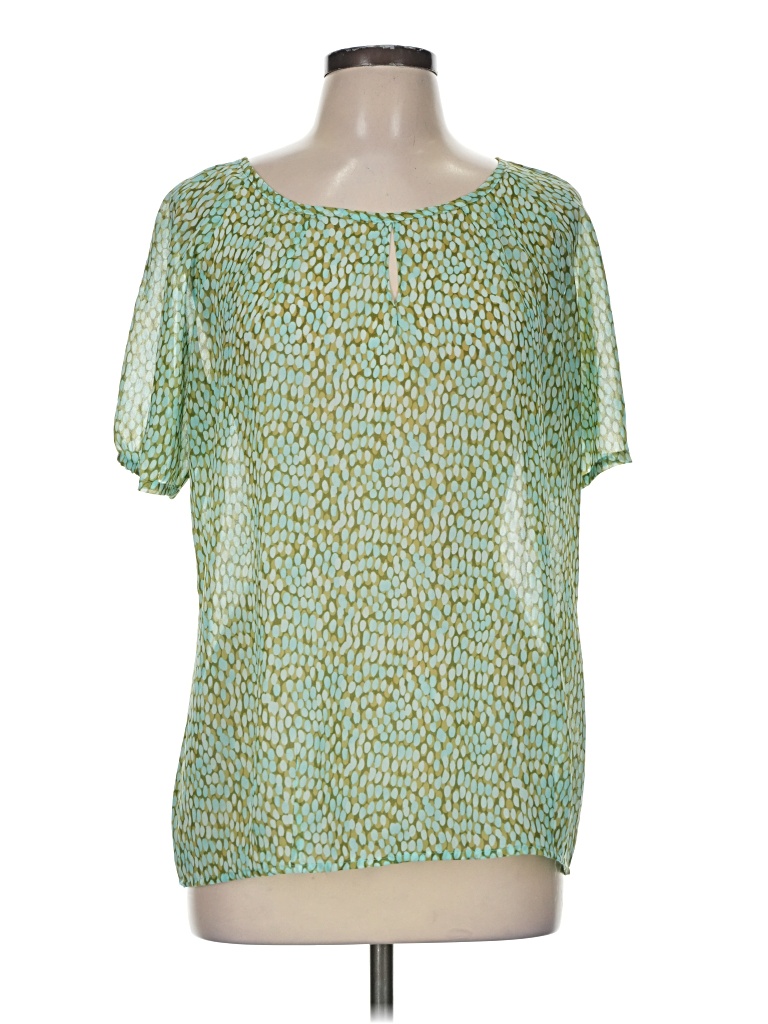 Pre-owned Cabi Short Sleeve Blouse In Green