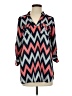 rue21 100% Polyester Chevron-herringbone Blue 3/4 Sleeve Blouse Size S - photo 1