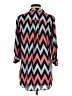 rue21 100% Polyester Chevron-herringbone Blue 3/4 Sleeve Blouse Size S - photo 2