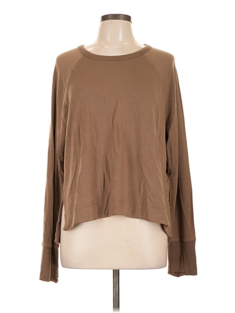 Pre-owned Athleta Long Sleeve T-shirt In Brown
