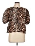 Unbranded 100% Polyester Animal Print Brown Short Sleeve Blouse Size L - photo 1