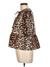 Unbranded 100% Polyester Animal Print Brown Short Sleeve Blouse Size L - photo 5