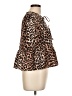 Unbranded 100% Polyester Animal Print Brown Short Sleeve Blouse Size L - photo 4