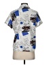 Unbranded 100% Polyester Print Silver Short Sleeve Blouse Size 5 - photo 2