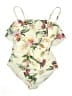 Kona Sol Floral Ivory One Piece Swimsuit Size S - photo 1