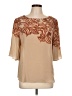Classiques Entier 100% Silk Tan Short Sleeve Silk Top Size L - photo 1