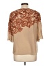 Classiques Entier 100% Silk Tan Short Sleeve Silk Top Size L - photo 2