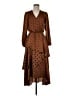 Sheike 100% Polyester Polka Dots Brown Casual Dress Size 8 - photo 1