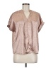 Shein Metallic Pink Short Sleeve Blouse Size 6 - photo 1