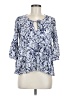 En Creme 100% Rayon Blue 3/4 Sleeve Blouse Size M - photo 1