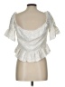 WAYF 100% Rayon Ivory Short Sleeve Blouse Size L - photo 2