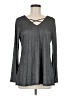 89th & Madison Metallic Gray Long Sleeve Top Size M - photo 1